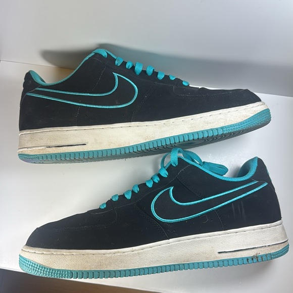 Nike Air Force 1 Low Black Turquoise Men’s Size 13 Sneakers Shoes 2012